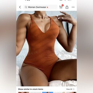 One-piece burnt orange swimsuit